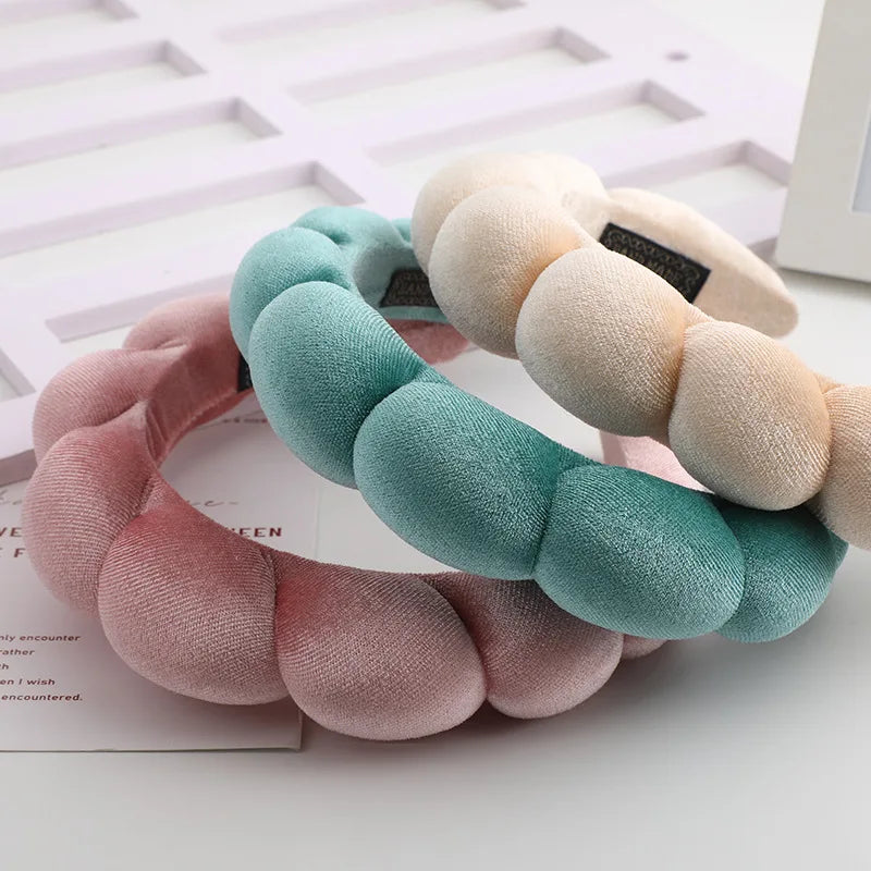 Kawaii Velvet Padded Hair Band 🐰✨| Retro Puffy Headbands for Cute Makeup Looks 🎀 | Stylish Hair Accessories for Women 🌸