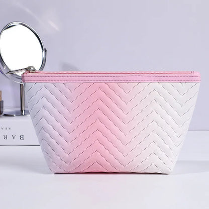 Kawaii Gradient Makeup Pouch 🌈✨ | Stylish PU Leather Cosmetic Bag for Travel & Essentials 🎀💖