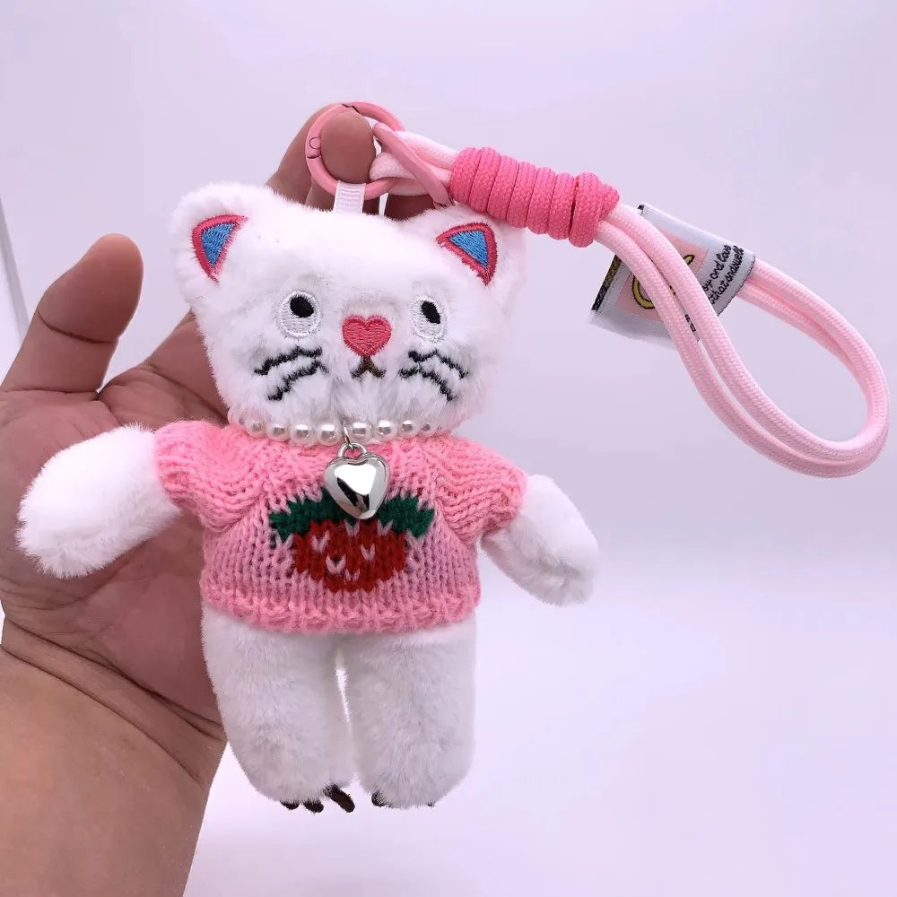 Pink Cat Plush Keychain Charm For Bags And Keys 15cm 🐱🎀