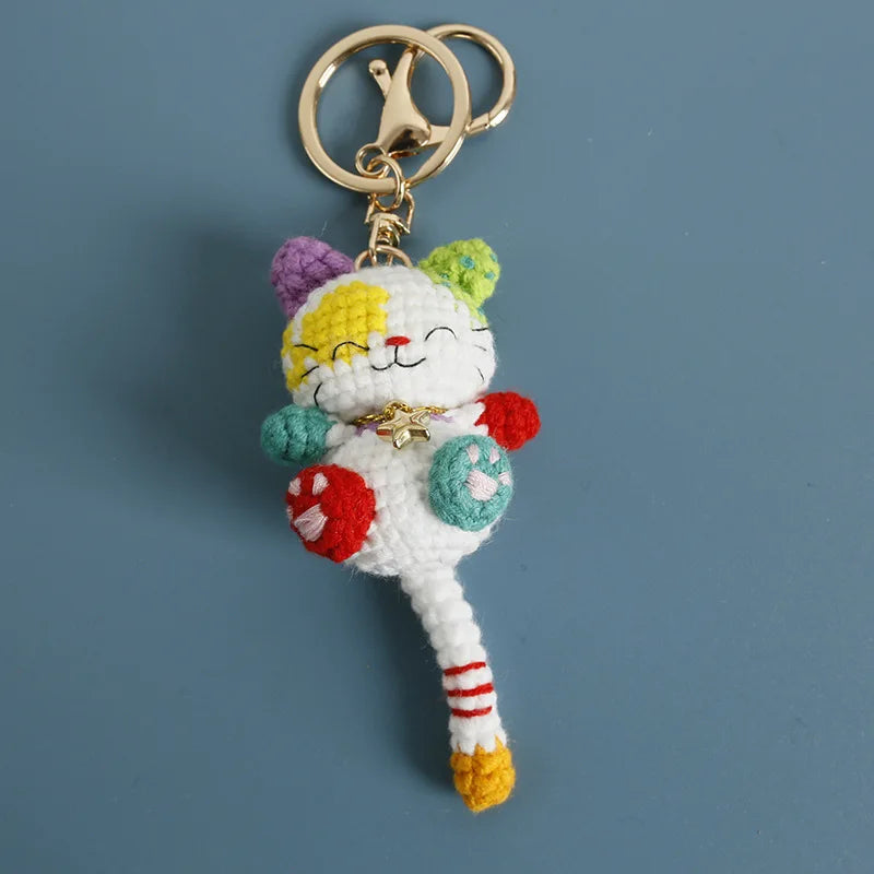 Handmade Kitten Crochet Keychain Cute Cat Charm For Keys And Bags Gift 🐱💖