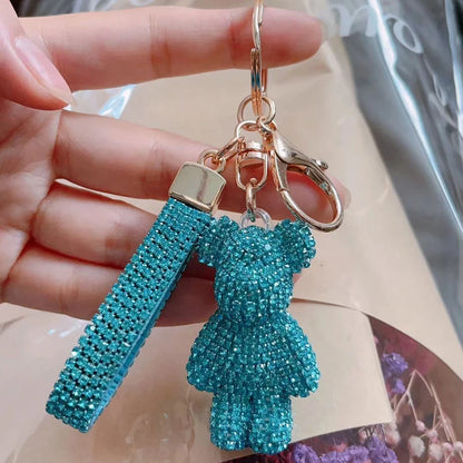 Diamond Bear Car Keychain Cute Handmade Luxury Rhinestone Bag Pendant 🧸💎✨