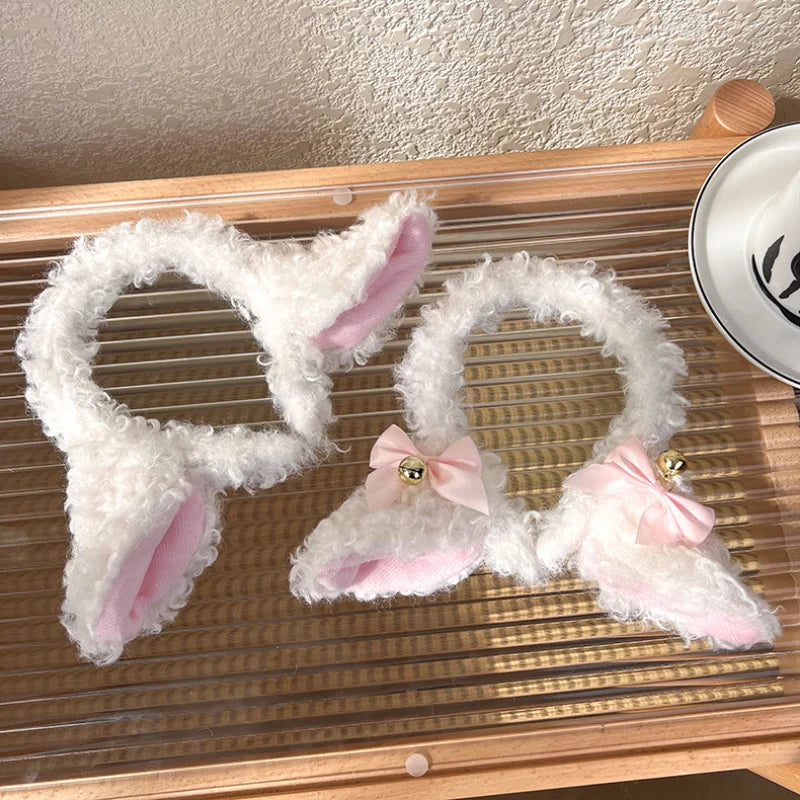 Kawaii Sheep Ears Headband 🌸🐑 Handmade Lolita Style Headdress