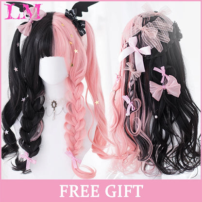 Kawaii Ombre Pink Wavy Wig 💖✨ | Heat Resistant Hair for Cosplay & Daily Fun! 🎀🌸