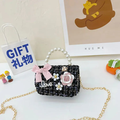 Kawaii Princess Pearl Handbag 👜✨ - Adorable Bow Shoulder Messenger Bag for Kids & Parents! 🌸👧