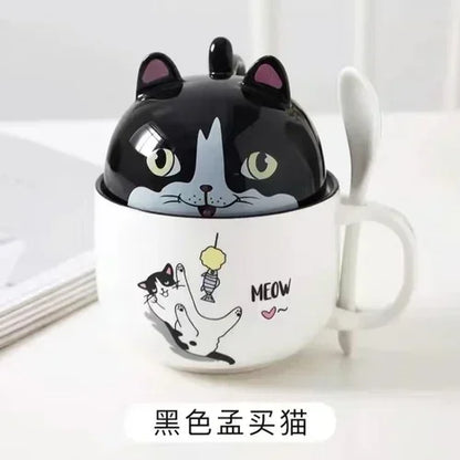 Adorable Kawaii Animal Mug with Lid 🐶🐱✨