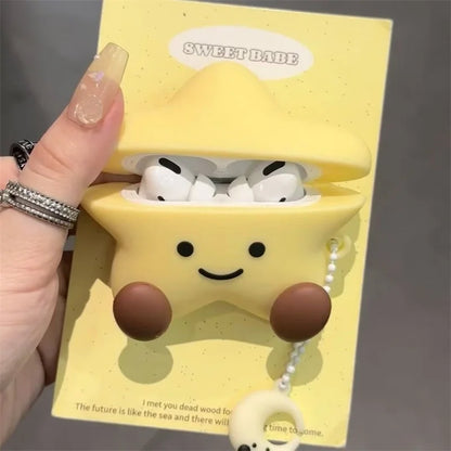 Kawaii Star & Moon AirPods Case 🌙✨ | Adorable Silicone Protection for AirPods 1/2, 3, Pro & Pro2