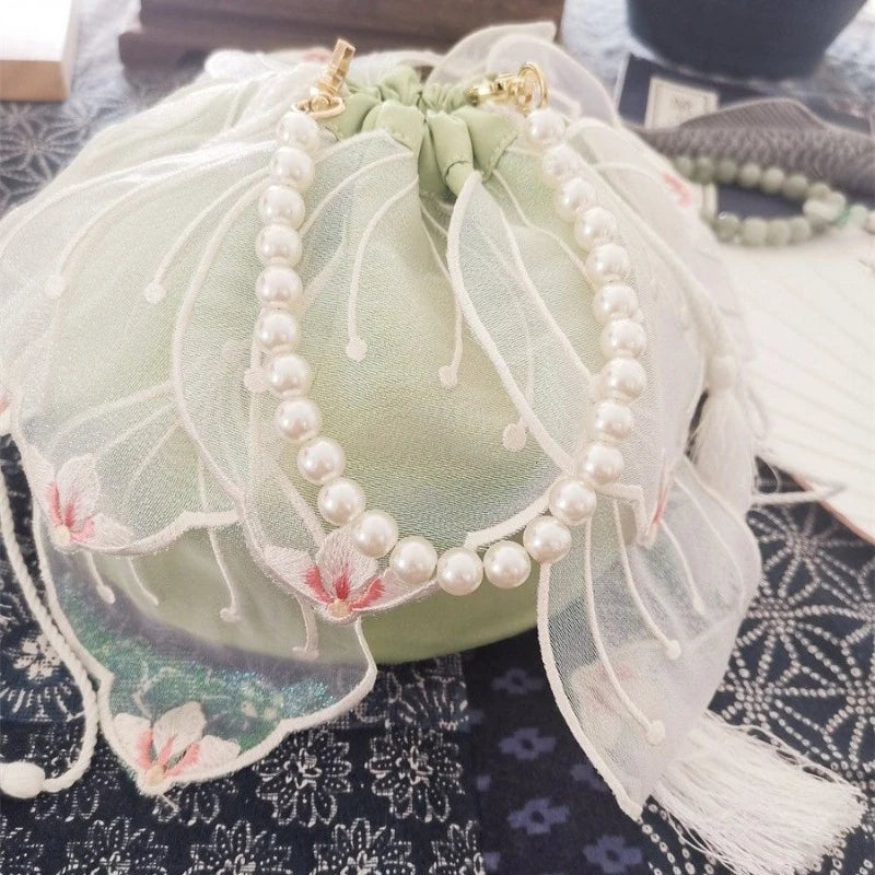 Kawaii Dreamy Lotus Pearl Handbag 🌸✨ | Vintage Hanfu Purse for Sweet Cosplay Princesses 🎀💖