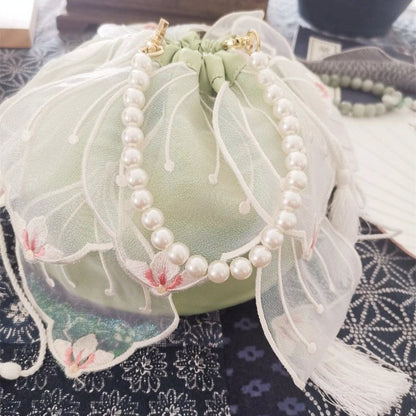 Kawaii Dreamy Lotus Pearl Handbag 🌸✨ | Vintage Hanfu Purse for Sweet Cosplay Princesses 🎀💖