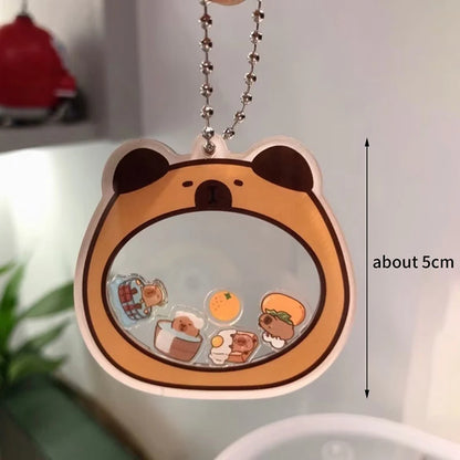 Adorable Capybara Rocker Keychain 🎀 | Kawaii Acrylic Pendant for Friends 🥰✨