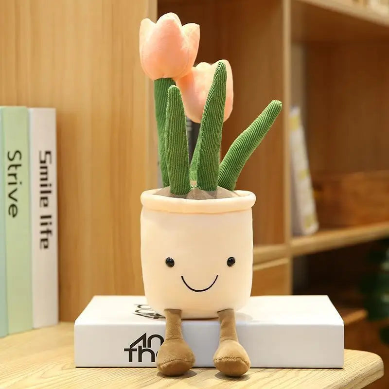 Kawaii Plush Succulent Doll 🌷🌼 - Adorable Tulip & Lily Of The Valley for Cozy Decor & Sweet Gifts 🎁✨