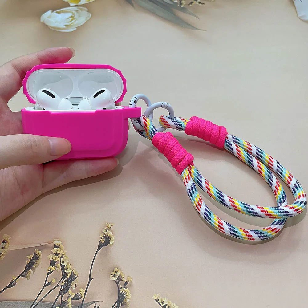 ✨ Cute & Colorful Silicone AirPods Case 🎀 | Adorable Girl Earphone Cover with Anti-Lost Lanyard 💖 - Pixie Quill