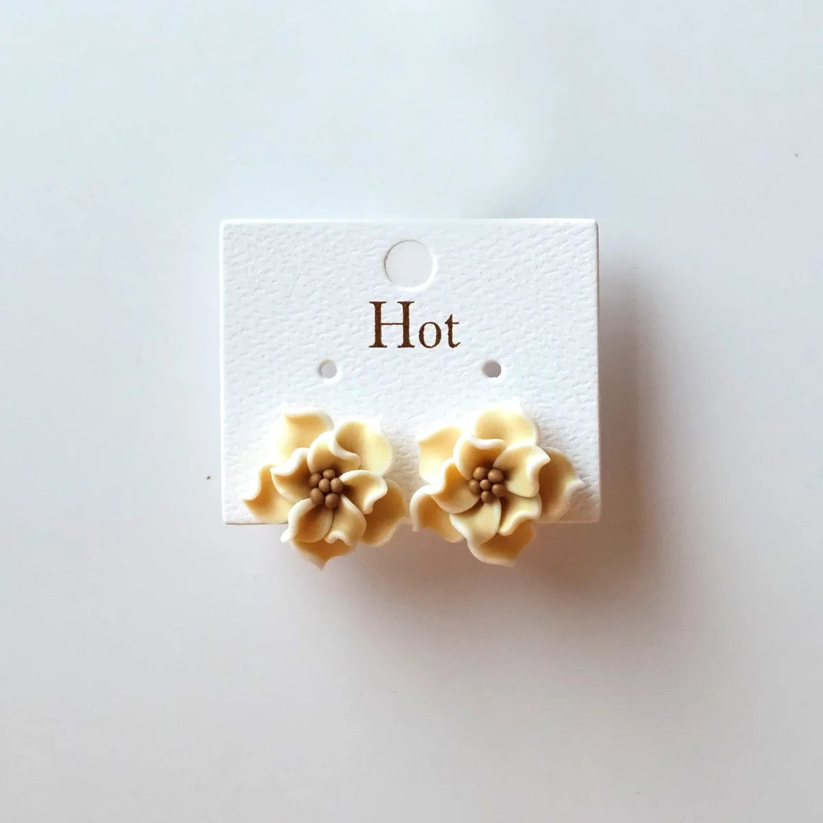 Trendy Handmade Polymer Clay Flower Earrings, 3D Floral Studs for Women,Lightweight Boho Statement Jewelry, Chic Gift