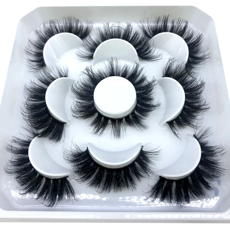 New 5 Pairs 8-25mm Natural 3D False Eyelashes Kit Mink Lashes Full Strip Look Whimsical Cute Glam 🌸✨