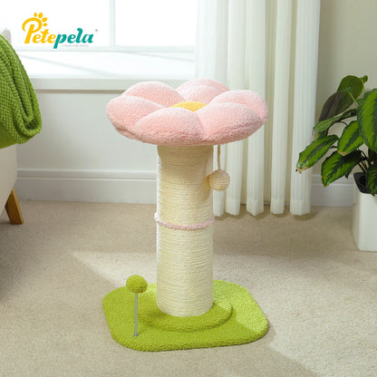 Flower Pink Cat Tree Indoor Scratching Post With Thick Sisal 🐾🌸