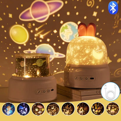 Adorable Bunny Projection Night Light 🌙✨ – Enchanting Ocean Scenes for Kids' Sleep & Room Decor! 🎁🐰