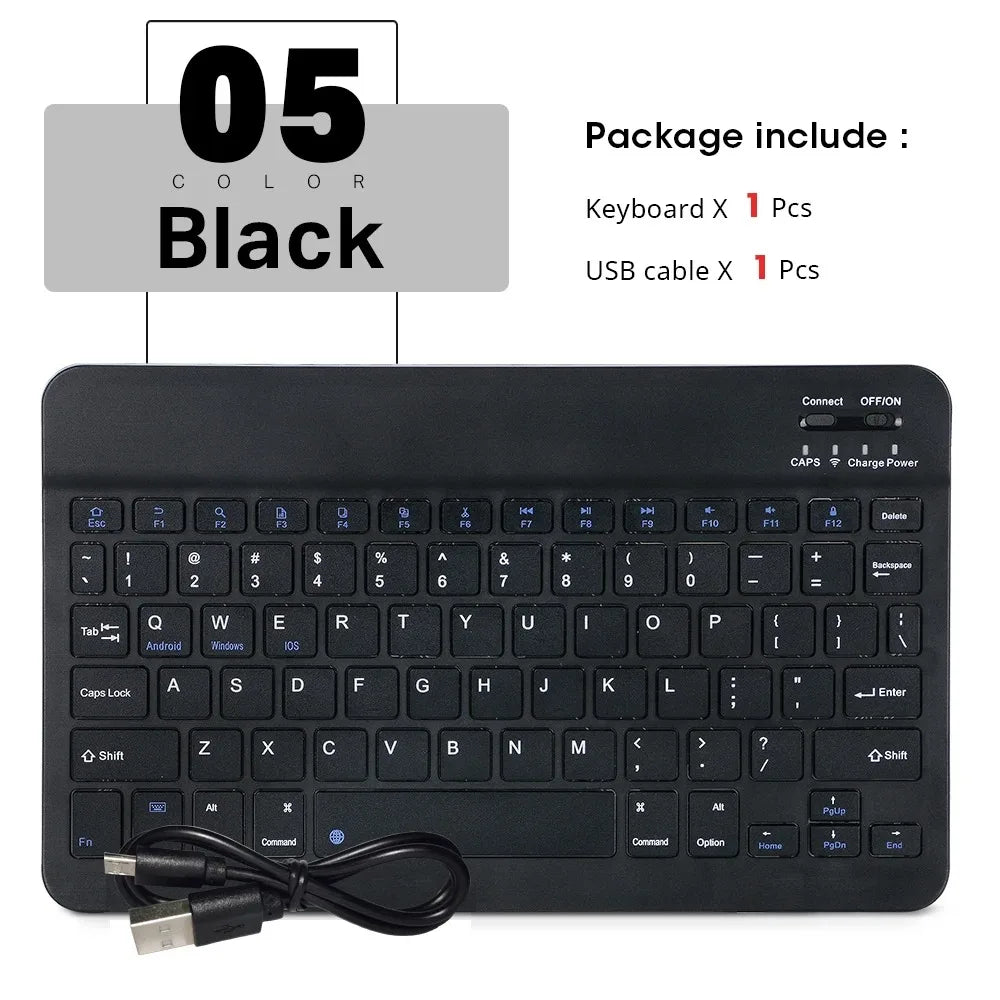 Cute & Compact 10-Inch Bluetooth Mouse & Spanish Keyboard Set for iPad & Tablets 🐾✨ Perfect for On-the-Go!