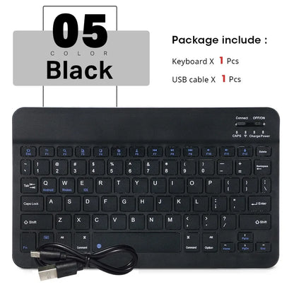 Cute & Compact 10-Inch Bluetooth Mouse & Spanish Keyboard Set for iPad & Tablets 🐾✨ Perfect for On-the-Go!