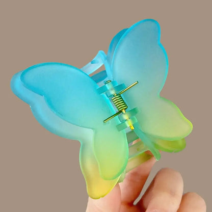 Kawaii Butterfly Acrylic Hair Claw Clip 🦋✨ | Colorful Matte Gradient Hairpin for Sweet Styles 🌈💖