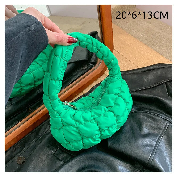 Kawaii Pleated Cloud Mini Handbag 🌈✨ | Adorable Soft Nylon Tote Bag for Trendy Women 💖🌟