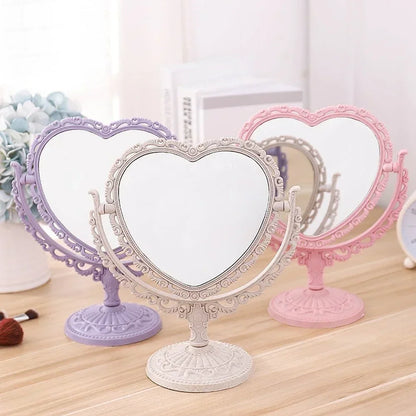 Kawaii Lace Love Mirror 🌸✨ | Portable Double-sided Vanity Mirror for Makeup Magic 💖🎀