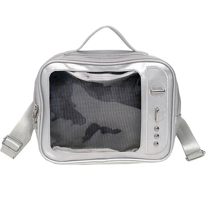 Adorable TV Design Ita Bag Ulzzang Style Crossbody With Transparent Pocket 👜