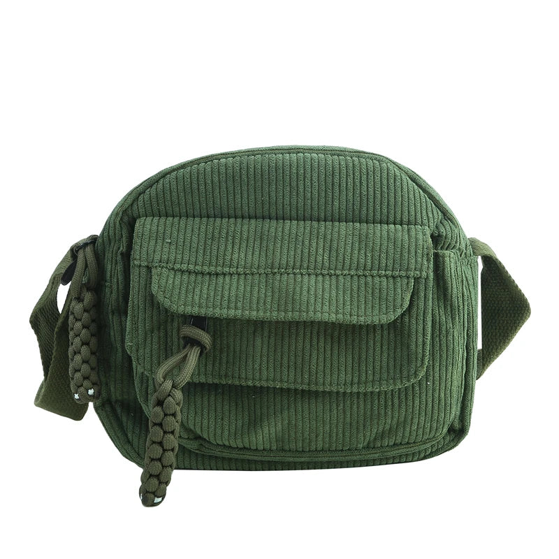 🎀 Adorable Corduroy Crossbody Cutie 👜✨ Small Square Shoulder Bag for Trendy Adventures 🎉 - Pixie Quill