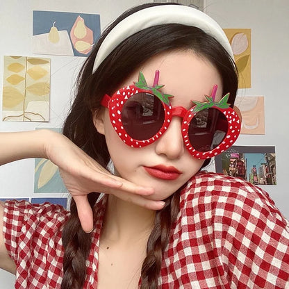 Kawaii Strawberry Sunglasses 🍓✨ | Cute Party Prop for Adults & Kids | Fun Summer Photo Accessory! 🌞🎉