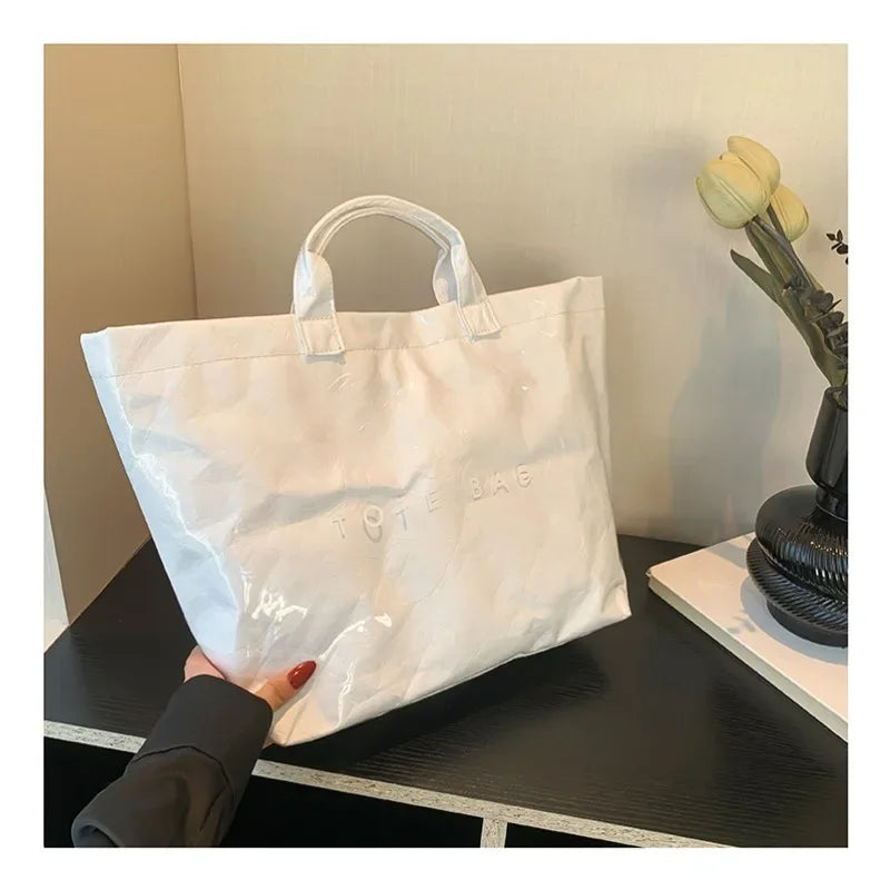 Kawaii Chic Clear Tote Bag 🌈✨ | Stylish & Spacious Velcro Handbag for Women 👜💕 | Perfect for Casual Outings!