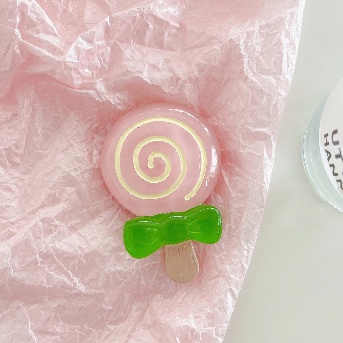 🍓 Adorable Strawberry Glass Lollipop Phone Grip & Stand 🌟 Universal Fit for All Phones 📱✨ - Pixie Quill
