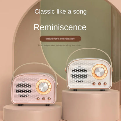 ✨ Kawaii Retro Mini Bluetooth Speaker 🎶 Cute Portable Music Player with Subwoofer & FM Radio 🌈 Perfect Home Decor & Gift Idea!