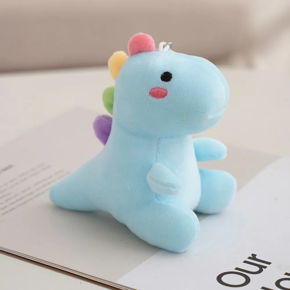 Pastel 12cm Dino Plush Keychain Pendant 🦕 Cute Portable Stuffed Doll Backpack 🎒