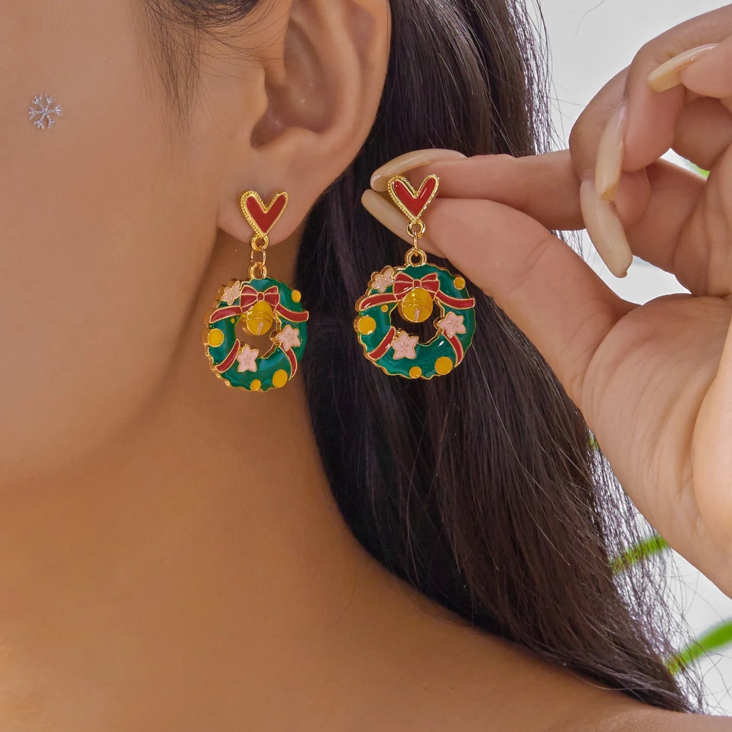 Colorful Gingerbread Drop Earrings For Women Christmas Enamel Santa Snowman 🎄🎁