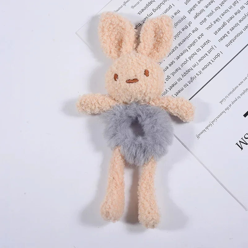 🐾 Adorable Plush Ponytail Headband - Cute Cartoon Animal Hair Ties for Kids! 🌟