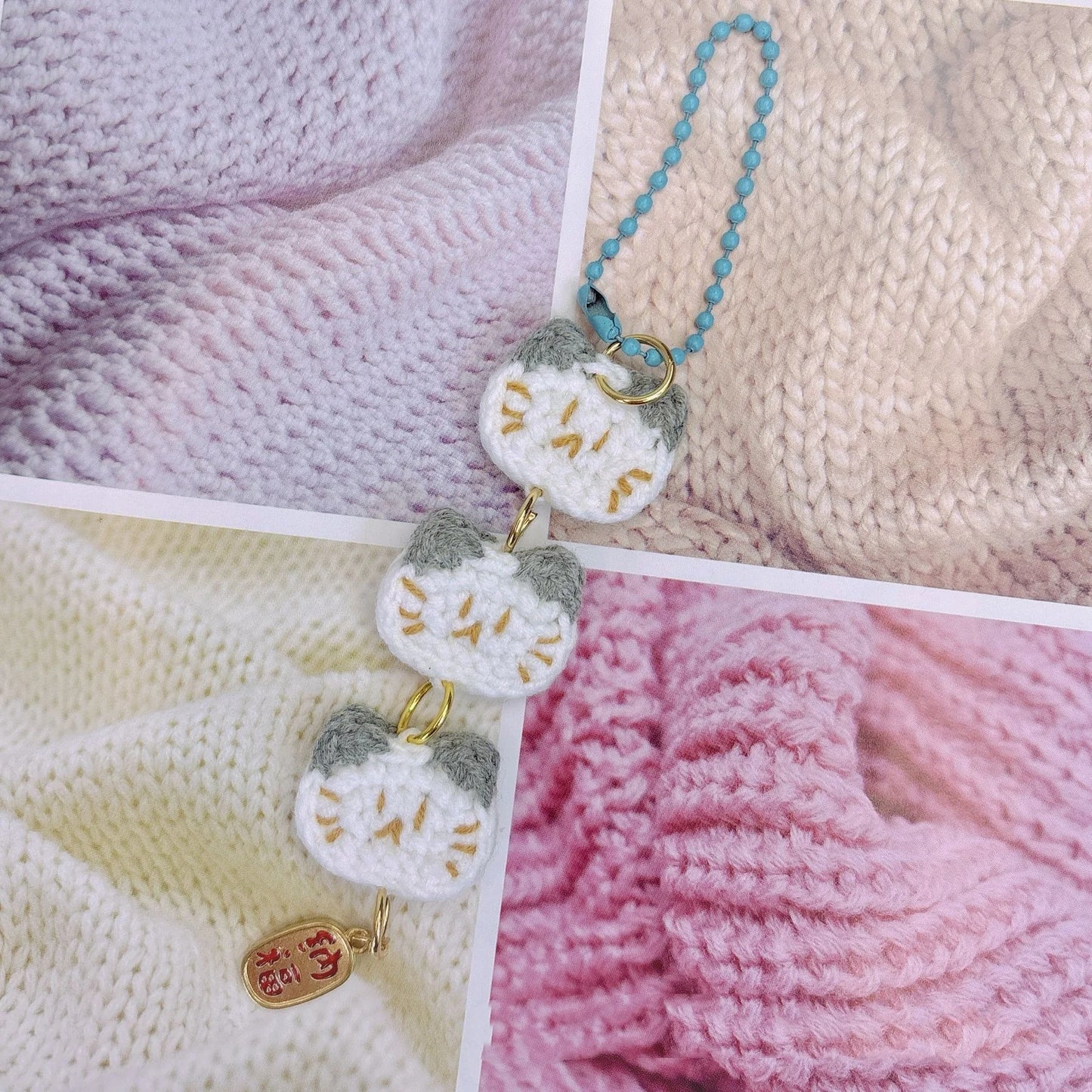 Handmade Cat Fish Keychain Crochet Doll Pendant Cute Bag Accessory 🐾🎀