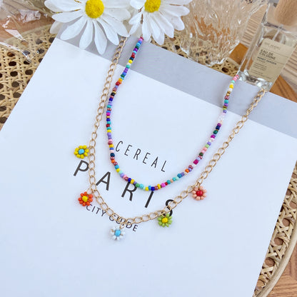 Whimsical Blossom Pearl Choker 🌸✨ Cute Colorful Beaded Necklace for Trendy Women! 🎀💖