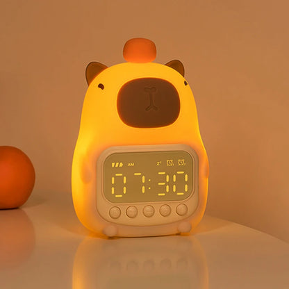 Capybara Cuddle Light 🦙✨ Alarm & Snooze Buddy for Kids 💤🌙 Adorable Desk Companion! - Pixie Quill