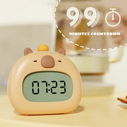 Cute Capybara LED Alarm Clock 🌟 | Kids' Sleep Trainer with Temperature Display & Rechargeable Features 🕒✨