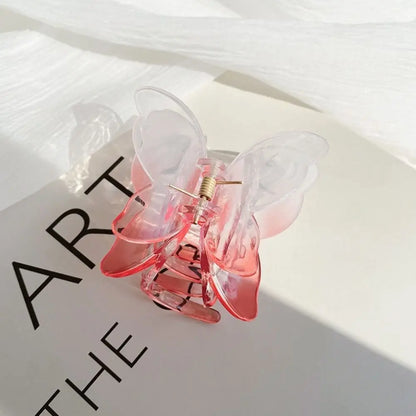 Kawaii Butterfly Acrylic Hair Claw Clip 🦋✨ | Colorful Matte Gradient Hairpin for Sweet Styles 🌈💖