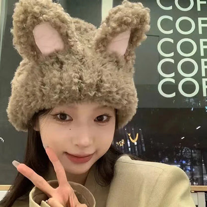 🐰 Cozy Kawaii Rabbit Ears Beanie 🎩 - Unisex Warm Hip Hop Hat for All Seasons! 🌟