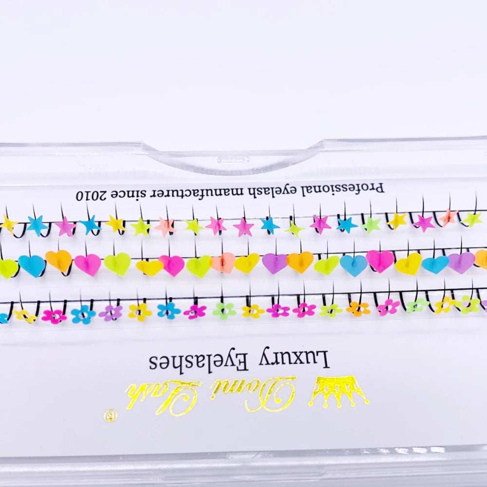✨ Rainbow Glitter Lashes - Kawaii Butterfly Star Individual Extensions for Magical Makeup! 🌈💖