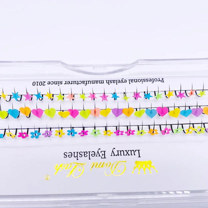 ✨ Rainbow Glitter Lashes - Kawaii Butterfly Star Individual Extensions for Magical Makeup! 🌈💖