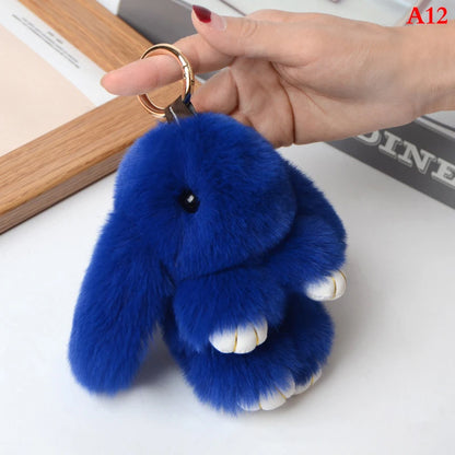 Fluffy Bunny Keychain 🐰✨ Adorable Pom Pom Charm for Bags & Keys! 🐇💖 - Pixie Quill