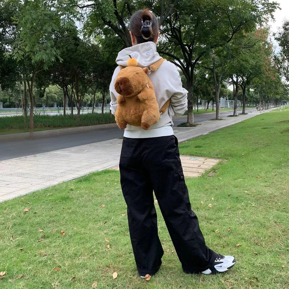 Cuddly Capybara Kawaii Plush Backpack - Your Adorable Companion! 🐾🎒✨