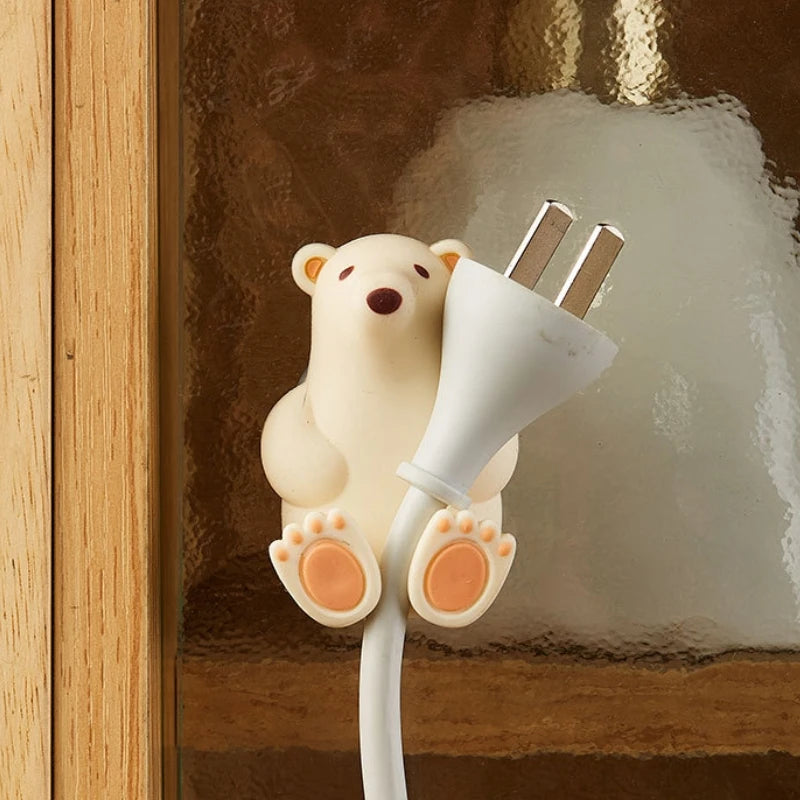 Kawaii Polar Bear Toothbrush Holder 🐻🪥 | Adorable Wall-Mounted Suction Cup Rack for Mask & Storage 🎨✨