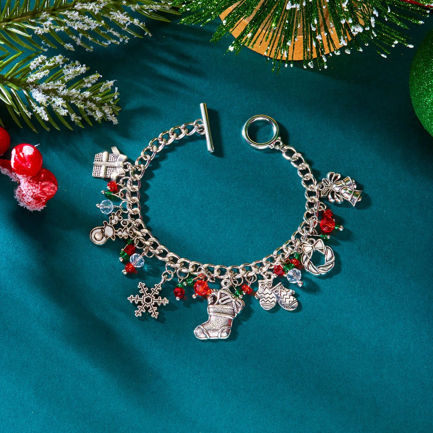 Whimsical Christmas Charm Bracelet For Women Santa Snowman Bell Chain 🎄⛄🎁