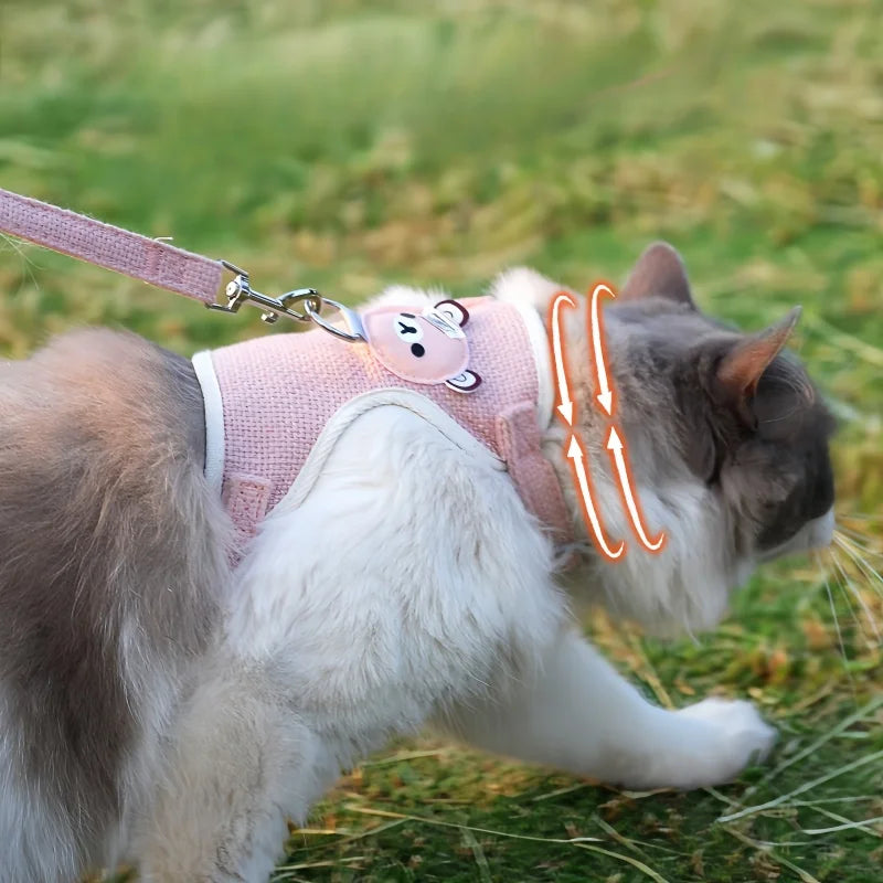 ✨ Adorable Adjustable Pet Harness & Lead Set 🐾💕 Perfect for Outdoor Adventures with Your Furry Friend! 🌈🐶🐱