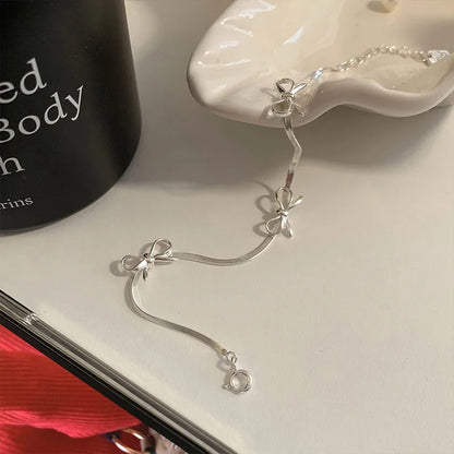 Kawaii 2025 925 Silver Bow Charm Bracelet 🌟✨ | Sweet & Personalized Luxury Jewelry for Women 🎀 | Perfect Bridesmaid Gift! 💖