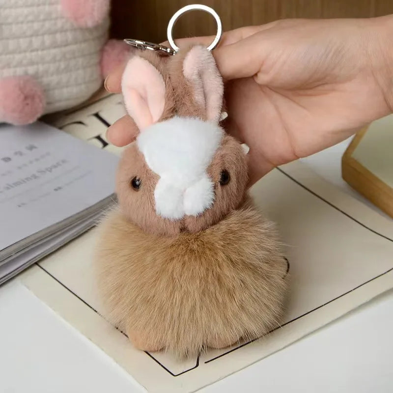 Adorable Fox Plush Key Chain Pendant With Rabbit Fur Ball For Car And Backpack 🦊