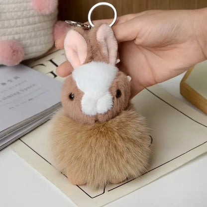 Adorable Fox Plush Key Chain Pendant With Rabbit Fur Ball For Car And Backpack 🦊