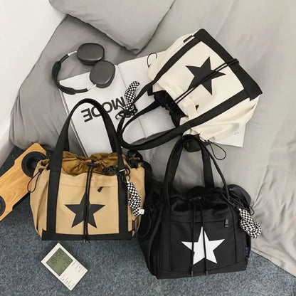 Kawaii Starry Adventure Nylon Crossbody Tote Bag ✨🌟